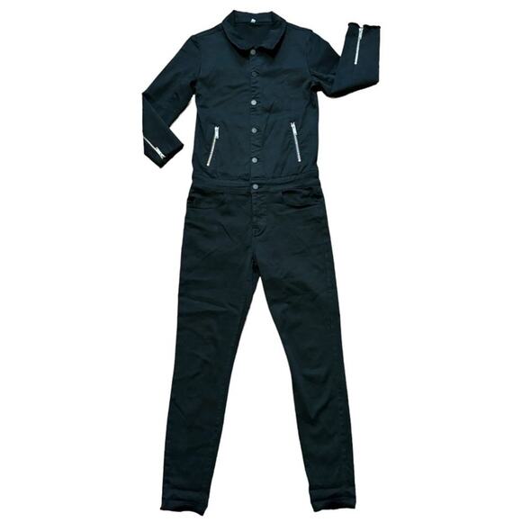 DL 1961 x Jessica Alba No. 7 Jumpsuit in Scorpion Black SZ XS - Picture 1 of 15